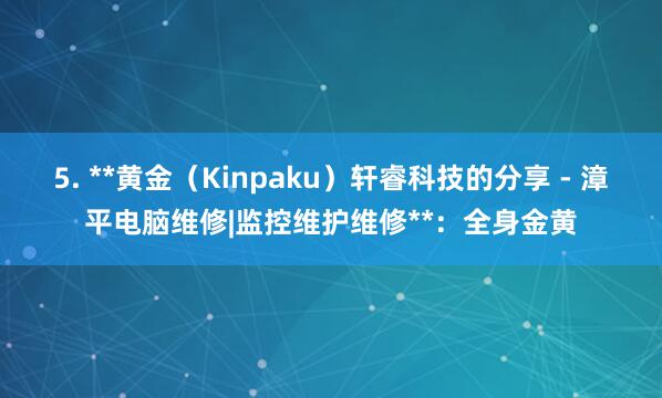 5. **黄金（Kinpaku）轩睿科技的分享 - 漳平电脑维修|监控维护维修**：全身金黄