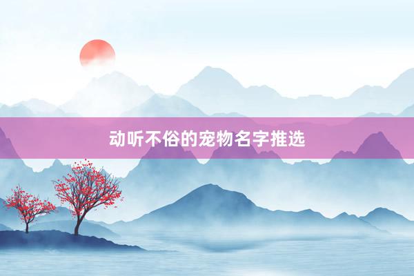 动听不俗的宠物名字推选